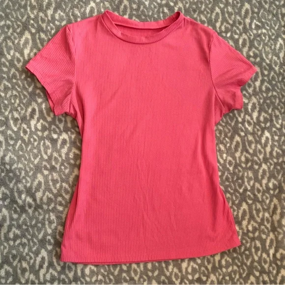 Pink Ribbed Tee - Picture 2 of 2